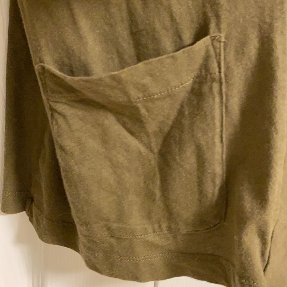 J Crew Factory Army Green Open Cardigan Top - image 2